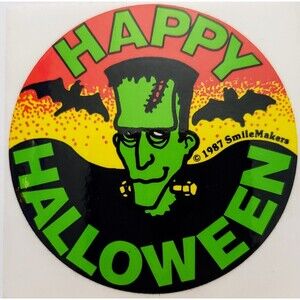 Smilemakers 1987 Frankenstein Halloween Vintage 80's Sticker